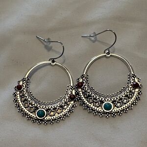 Elegant Silver and Turquoise Earrings
